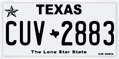TX license plate CUV2883