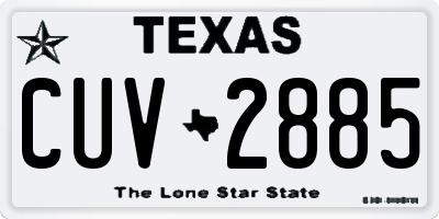 TX license plate CUV2885