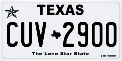 TX license plate CUV2900