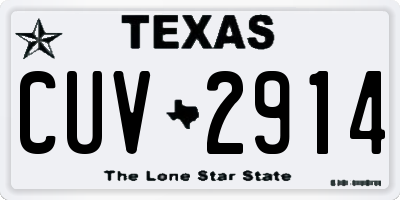 TX license plate CUV2914