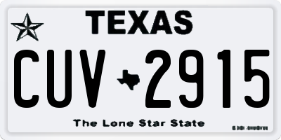 TX license plate CUV2915