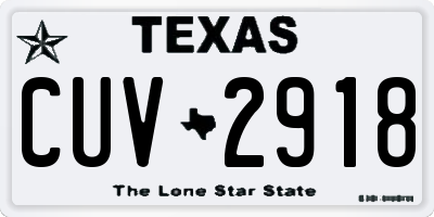 TX license plate CUV2918