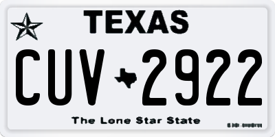 TX license plate CUV2922