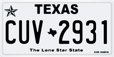 TX license plate CUV2931