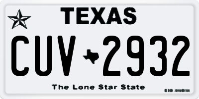 TX license plate CUV2932