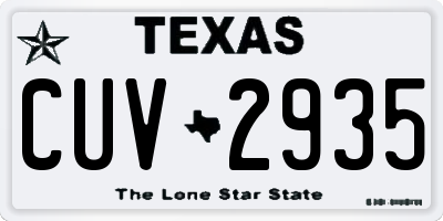 TX license plate CUV2935
