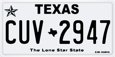 TX license plate CUV2947