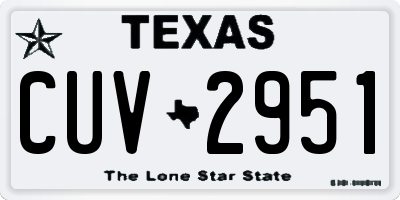 TX license plate CUV2951