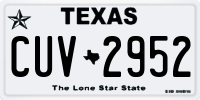 TX license plate CUV2952