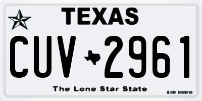 TX license plate CUV2961