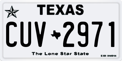 TX license plate CUV2971