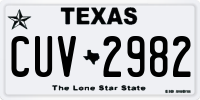TX license plate CUV2982