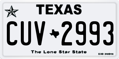 TX license plate CUV2993