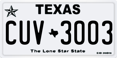 TX license plate CUV3003