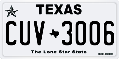 TX license plate CUV3006
