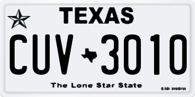 TX license plate CUV3010