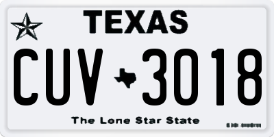 TX license plate CUV3018
