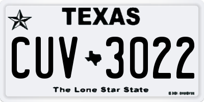 TX license plate CUV3022