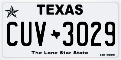 TX license plate CUV3029