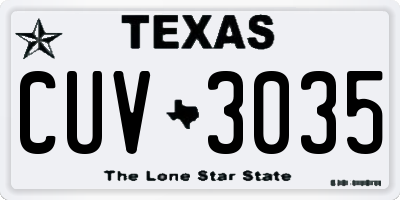 TX license plate CUV3035