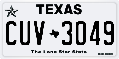 TX license plate CUV3049