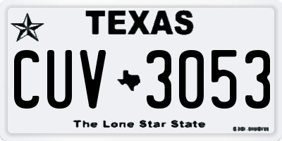 TX license plate CUV3053