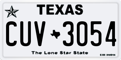 TX license plate CUV3054