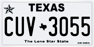 TX license plate CUV3055