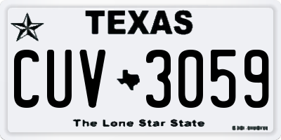 TX license plate CUV3059
