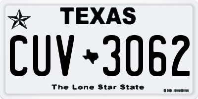 TX license plate CUV3062