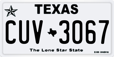 TX license plate CUV3067