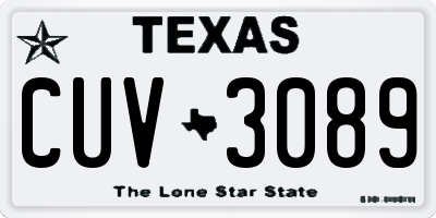 TX license plate CUV3089
