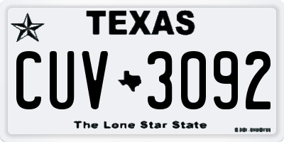 TX license plate CUV3092