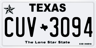 TX license plate CUV3094