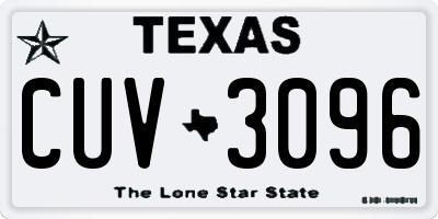 TX license plate CUV3096