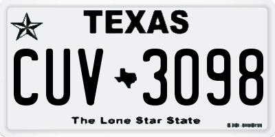 TX license plate CUV3098