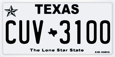TX license plate CUV3100