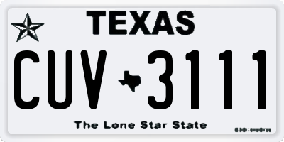 TX license plate CUV3111