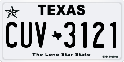 TX license plate CUV3121