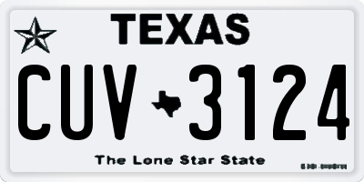 TX license plate CUV3124