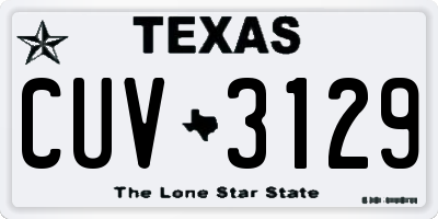 TX license plate CUV3129