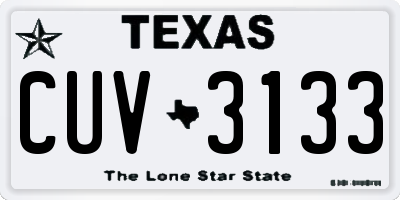 TX license plate CUV3133