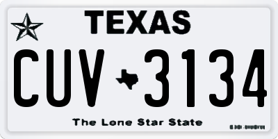 TX license plate CUV3134