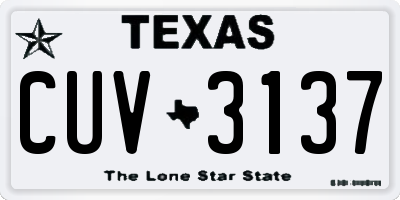 TX license plate CUV3137