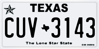 TX license plate CUV3143