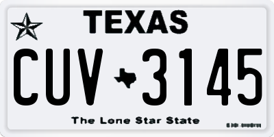 TX license plate CUV3145