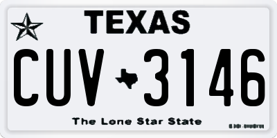 TX license plate CUV3146