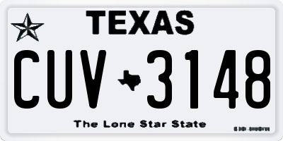 TX license plate CUV3148