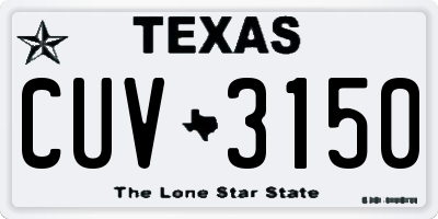 TX license plate CUV3150