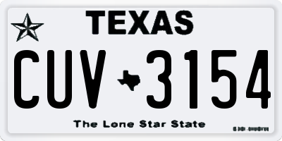 TX license plate CUV3154